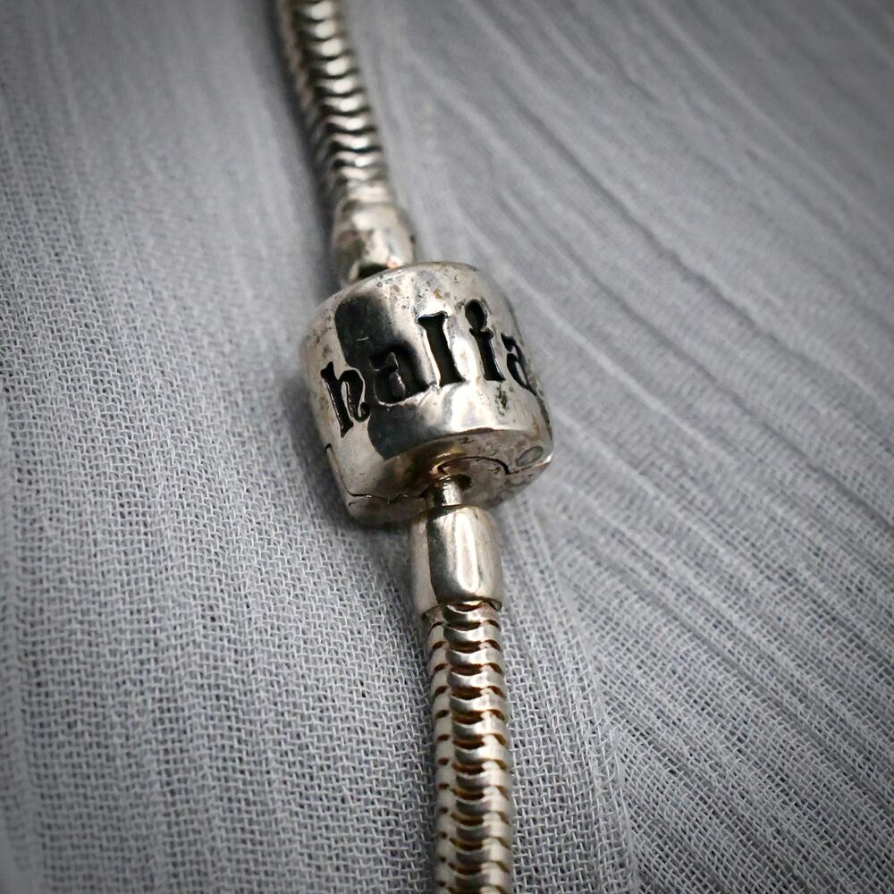 Halia 925 Sterling Silver Snake Chain Charm Starter Diamond Clasp 18" 17.8g - Picture 5 of 6